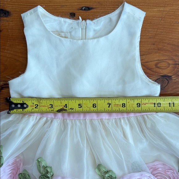 American Princess Wedding Cream & pink Baby size 24 month flower girl Dress - Picture 4 of 11